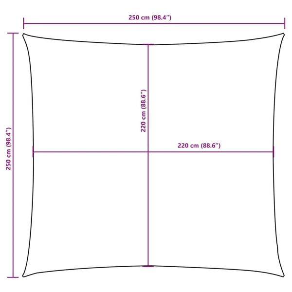 vidaXL Solseil oxfordstoff kvadratisk 2,5x2,5 m kremhvit