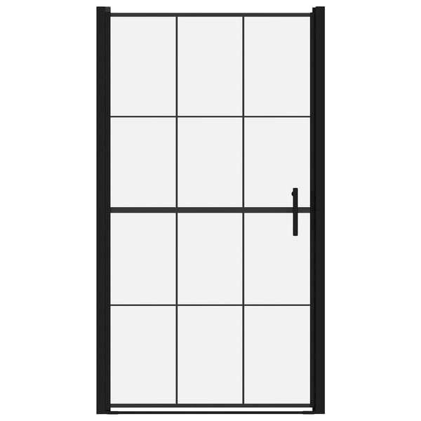 vidaXL brusedør 100x178 cm hærdet glas sort