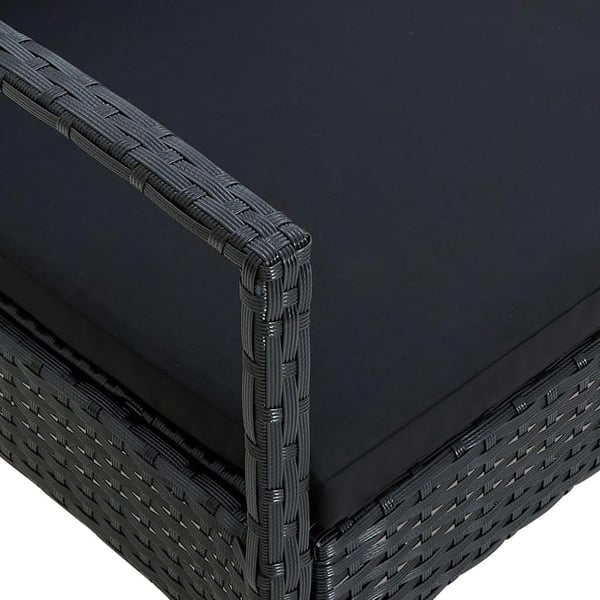 vidaXL havestol med hynde polyrattan sort
