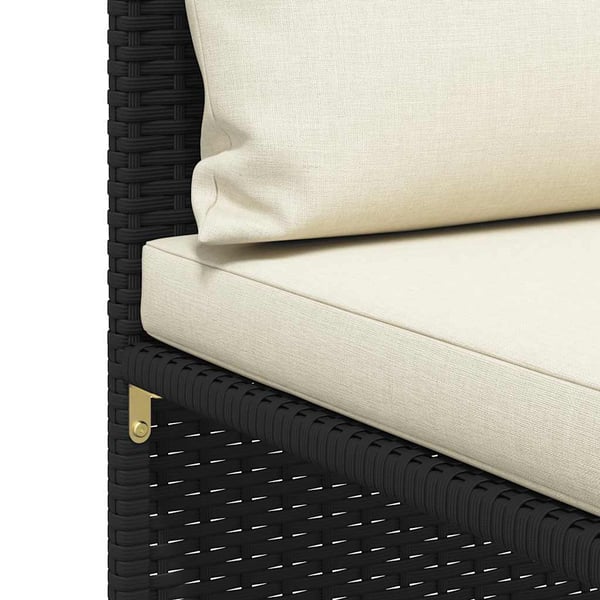 vidaXL sofasæt til haven 3 dele med hynder polyrattan sort