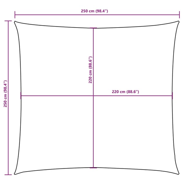vidaXL Solseil Oxfordstoff kvadratisk 2,5x2,5 m brun