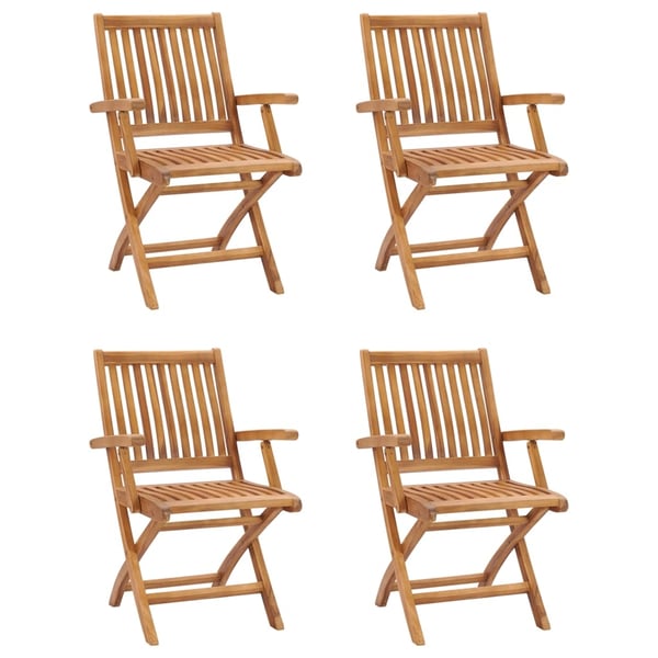 vidaXL Utendørs spisestue 5 deler heltre teak