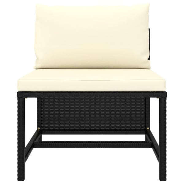 vidaXL loungesæt til haven 8 dele med hynder polyrattan sort