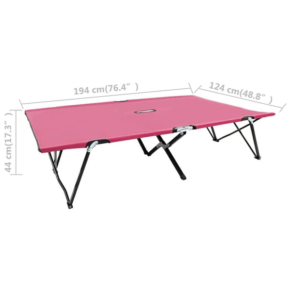 vidaXL 2-personers liggestol foldbar stål pink