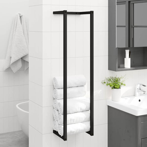 vidaXL Håndklestativ svart 25x20x95 cm jern