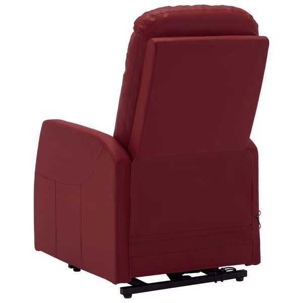 vidaXL Massagefåtölj med uppresningshjälp vinröd konstläder