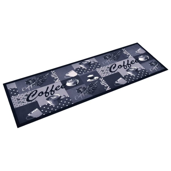 vidaXL Vaskbart kjøkkenteppe Coffee blå 45x150 cm