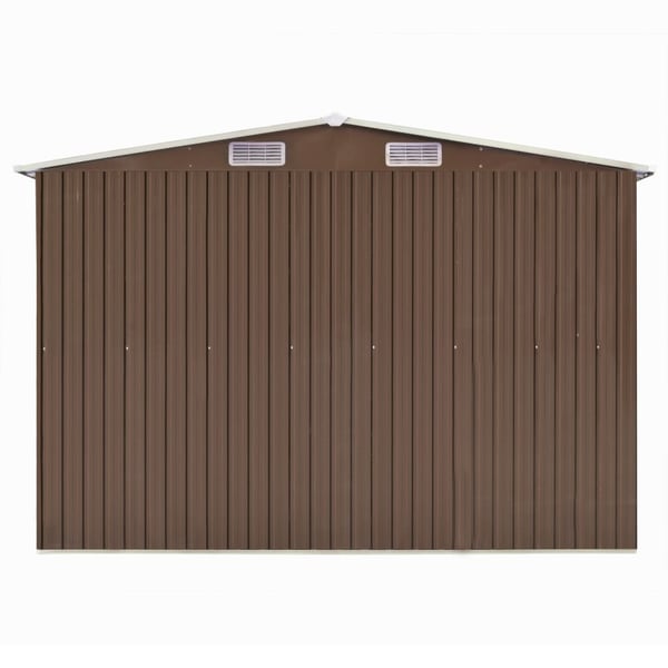 vidaXL Hageskur brun 257x990x181 cm galvanisert stål