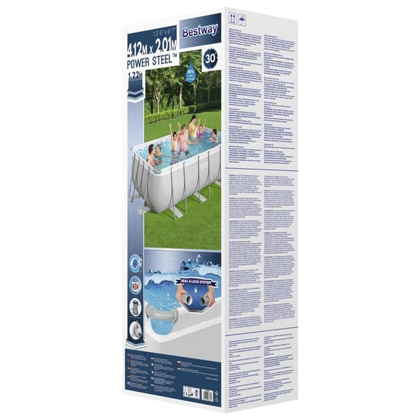 Bestway Pool Power Steel rektangulär 412x201x122 cm