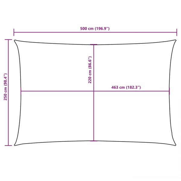 vidaXL Solseil oxfordstoff rektangulær 2,5x5 m beige