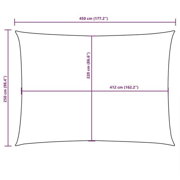 vidaXL Solseil oxfordstoff rektangulær 2,5x4,5 m beige