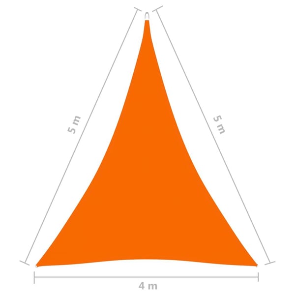 vidaXL Solseil oxfordstoff trekantet 4x5x5 m oransje