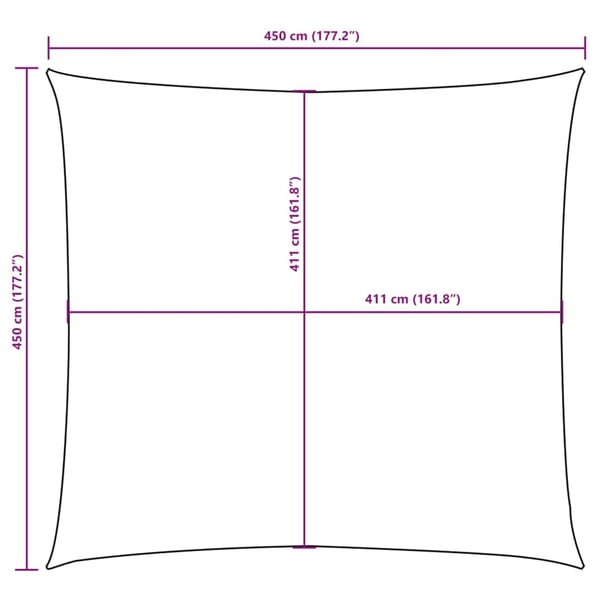 vidaXL Solseil oxfordstoff kvadratisk 4,5x4,5 m beige