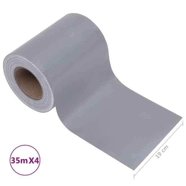vidaXL haveskærm 35x0,19 m 4 stk. PVC mat lysegrå