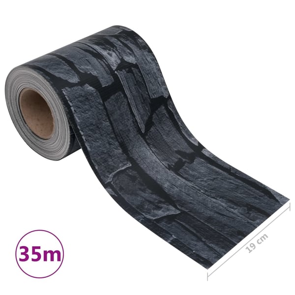 vidaXL haveskærm 35x0,19 m PVC stenlook grå