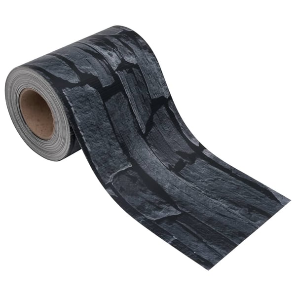 vidaXL haveskærm 35x0,19 m PVC stenlook grå