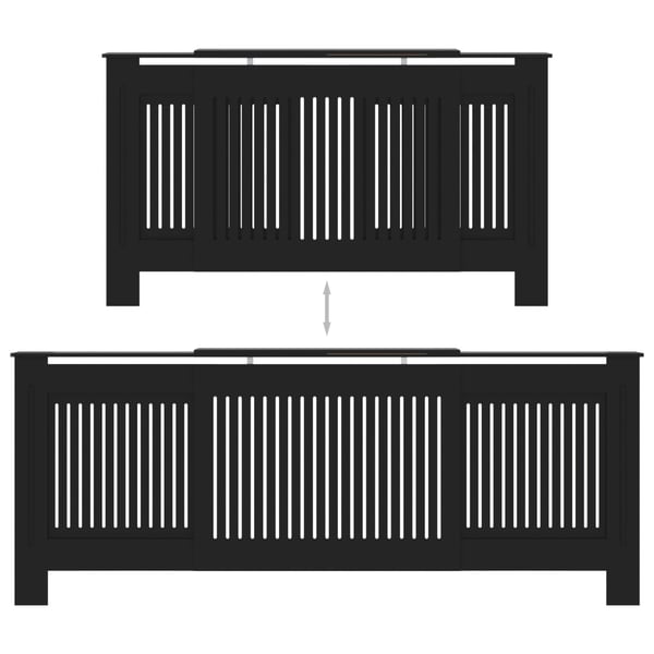 vidaXL radiatorskjuler 205 cm konstrueret træ sort