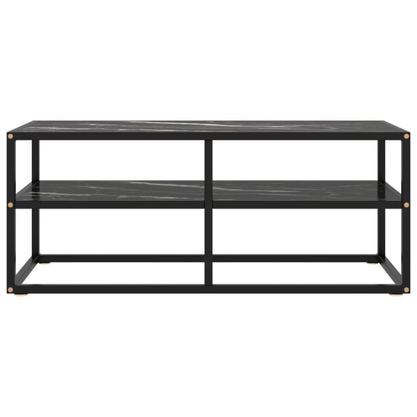 vidaXL tv-bord 100x40x40 cm marmorglas sort