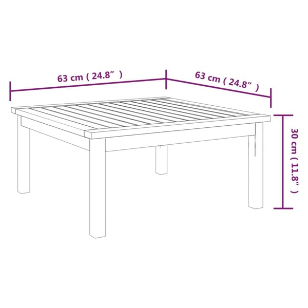 vidaXL havebord 63x63x30 cm massivt akacietræ