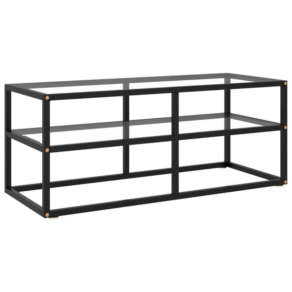 vidaXL TV-benk svart med herdet glass 100x40x40 cm