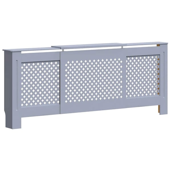 vidaXL Radiatordeksel MDF grå 205 cm