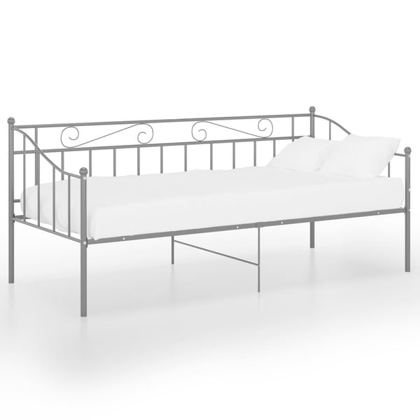 vidaXL Ramme til sovesofa grå metall 90x200 cm