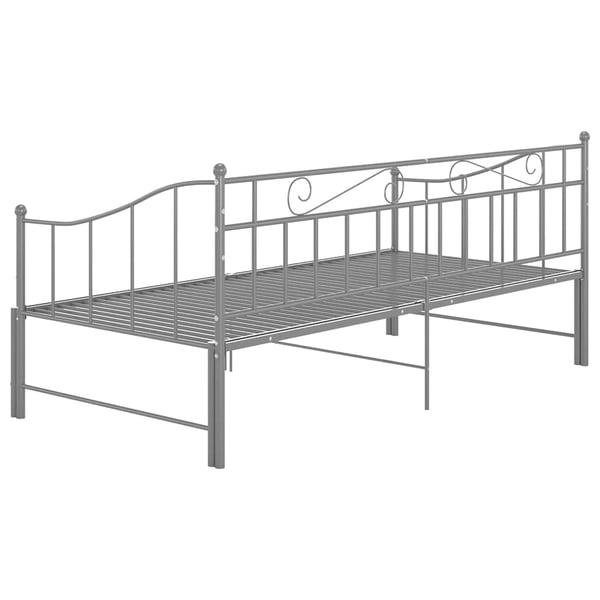 vidaXL Utdragbar sängram bäddsoffa grå metall 90x200 cm