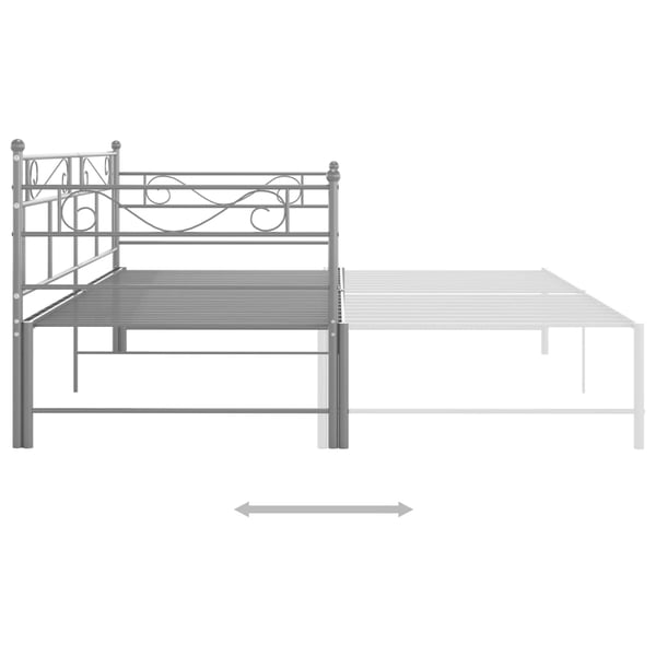 vidaXL Uttrekkbar ramme til sovesofa grå metall 90x200 cm