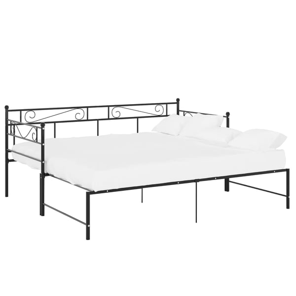 vidaXL sengestel til udtræksseng 90x200 cm metal sort