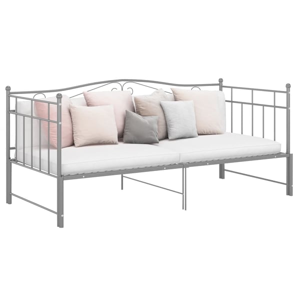 vidaXL Uttrekkbar ramme til sovesofa grå metall 90x200 cm
