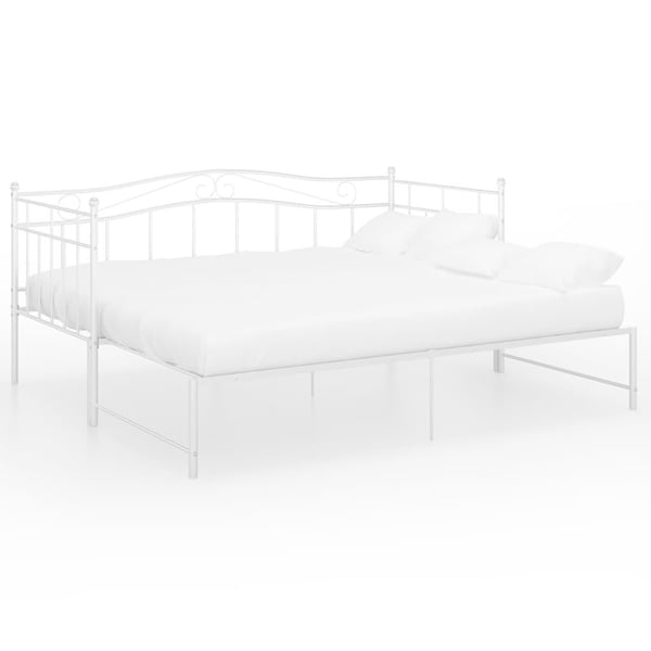 vidaXL Uttrekkbar ramme til sovesofa hvit metall 90x200 cm