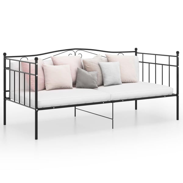 vidaXL sengestel til sovesofa 90x200 cm metal sort