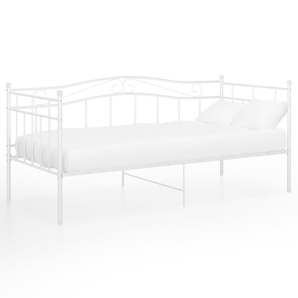 vidaXL sengestel til sovesofa 90x200 cm metal hvid change1