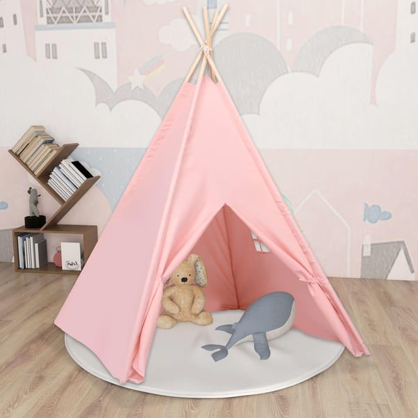 vidaXL tipi til børn 120x120x150 cm med bærepose polyester pink