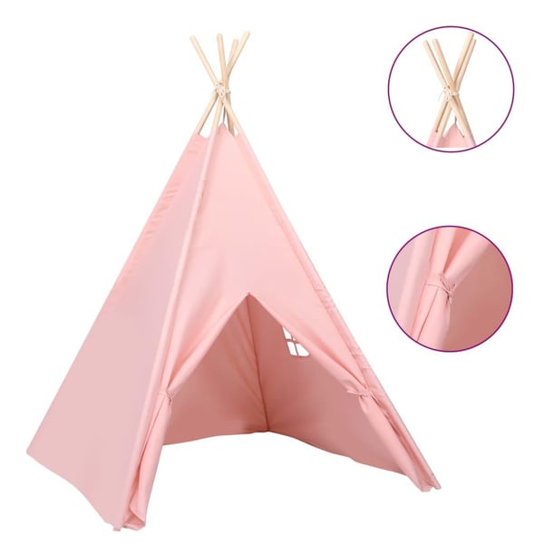 vidaXL tipi til børn 120x120x150 cm med bærepose polyester pink