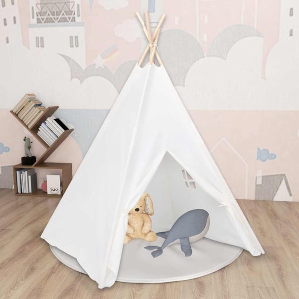 vidaXL tipi til børn 120x120x150 cm med bærepose polyester hvid