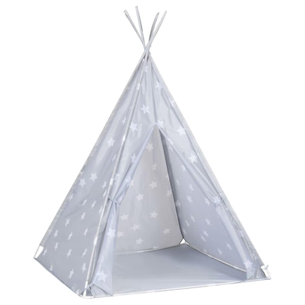 vidaXL tipi til børn 115x115x160 cm med bærepose polyester grå