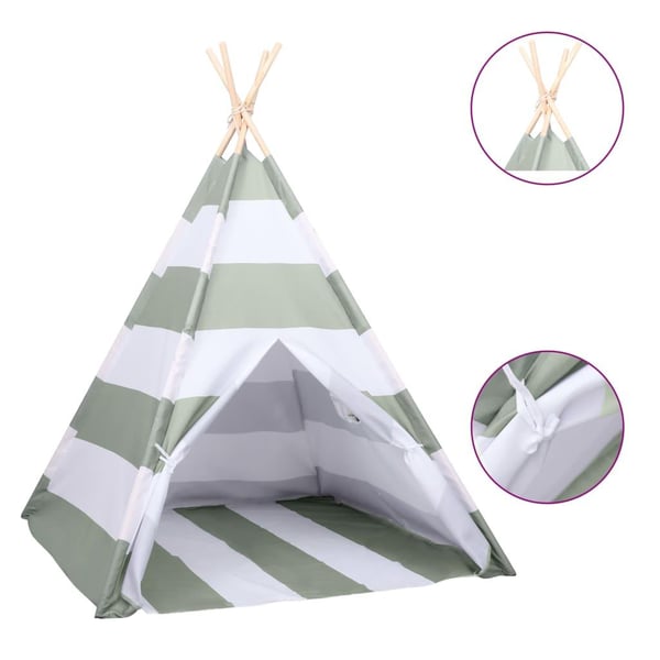vidaXL tipi til børn 120x120x150 cm med bærepose polyester striber