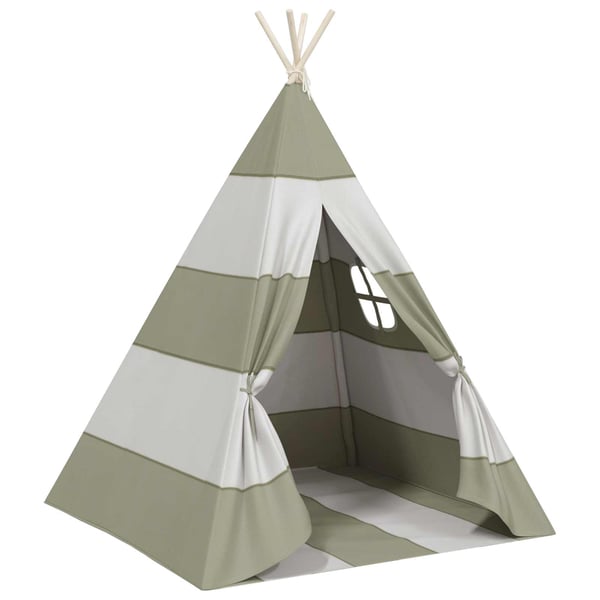 vidaXL Tipi-telt for barn med pose ferskenhud striper 120x120x150 cm