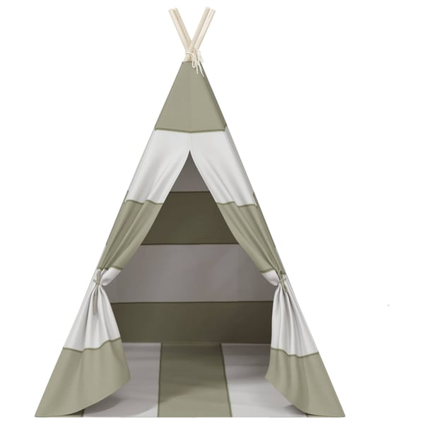 vidaXL Tipi-telt for barn med pose ferskenhud striper 120x120x150 cm