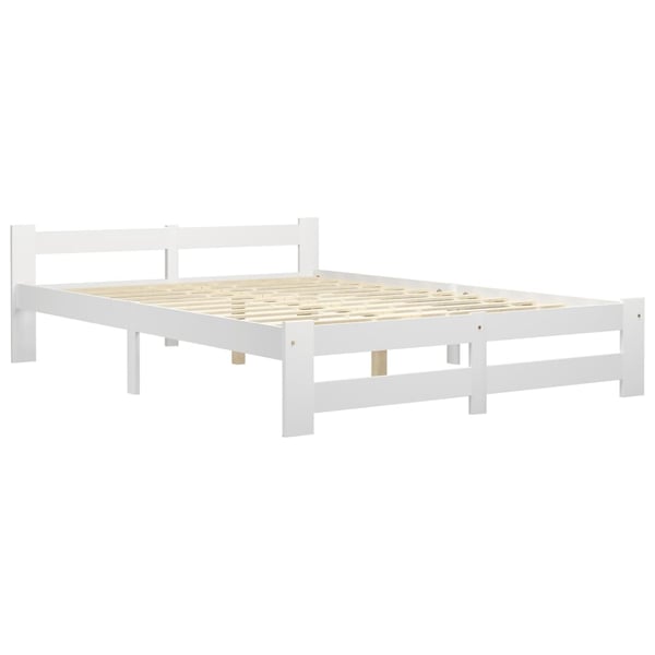 vidaXL Seng/Sengeramme hvit heltre furu 140x200 cm change1