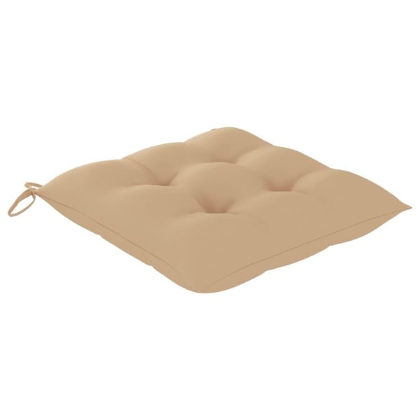 vidaXL Trädgårdsstolar med beige dynor 2 st massiv teak