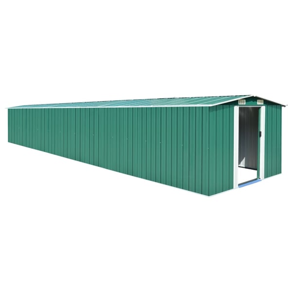 vidaXL haveskur 257x779x181 cm galvaniseret stål grøn