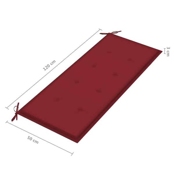 vidaXL havebænk med hynde 120 cm bambus