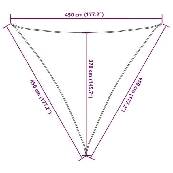 vidaXL solsejl 4,5x4,5x4,5 m 160 g/m² HDPE terrakotta