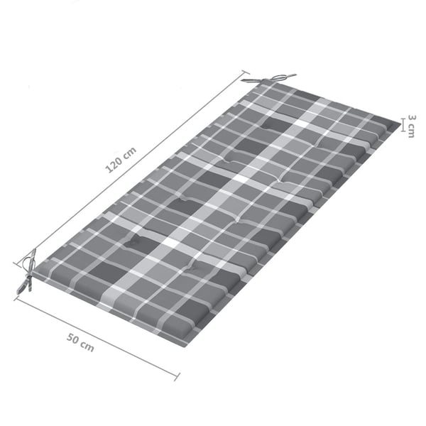 vidaXL havebænk med hynde 120 cm bambus