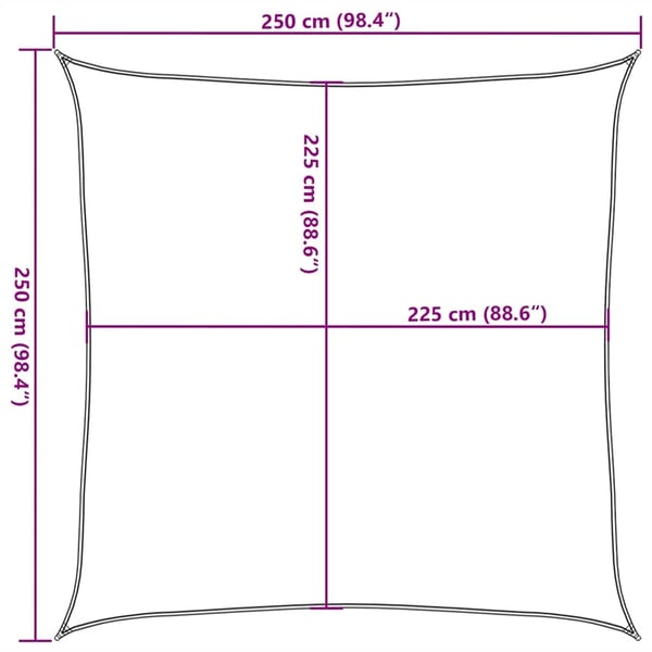 vidaXL Solseil 160 g/m² gråbrun 2,5x2,5 m HDPE