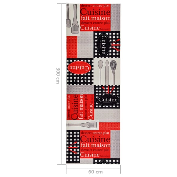 vidaXL Köksmatta maskintvättbar cuisine 60x300 cm