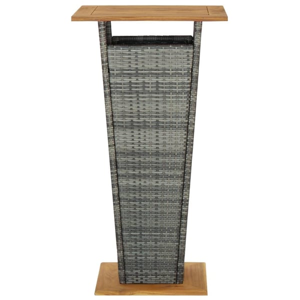 vidaXL Barbord grå 60x60x110 cm konstrotting och massivt akaciaträ