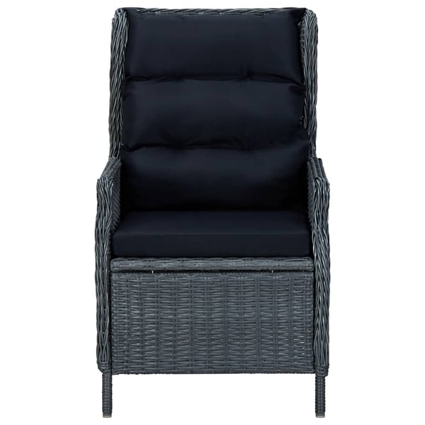 vidaXL loungesæt til haven 3 dele med hynder polyrattan sort